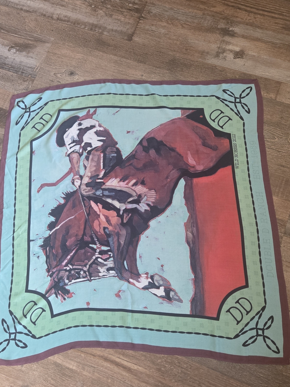RARE !!!! Double D Ranch Wild Horses Scarf - Picture 3 of 8